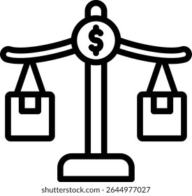 Ilustração do vetor de contorno do ícone de distribuição regular