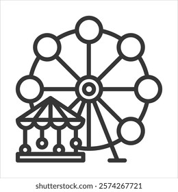 Fair Ground Icon Vector Illustration Outline