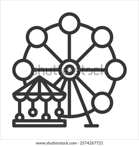 Fair Ground Icon Vector Illustration Outline