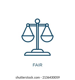 fair icon. Thin linear fair outline icon isolated on white background. Line vector fair sign, symbol for web and mobile