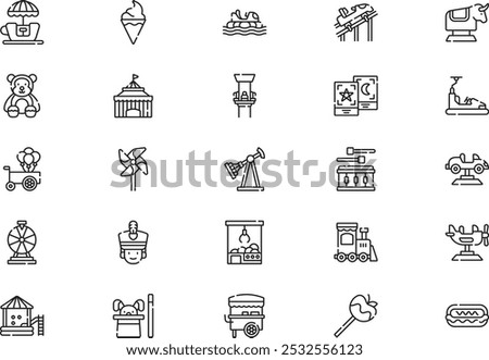 Fair icons collection is a vector illustration with editable stroke.