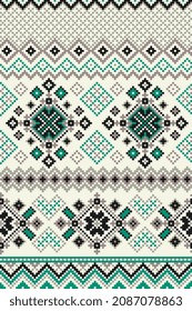 FAIR ISLE AZTEC SEAMLESS PATTERN FOR TEXTILE AND DECORATIVE COLLECTIONS VECTOR SKETCH EPS