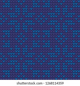 Fair isle knit winter snowflakes scandinavian motif in blue and turquoise colours. Allover vector pattern for interior, wallpaper, fabric, textile, surface design. Nordic jumper knitwear illustration