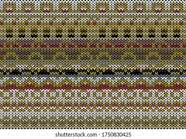 Fair Isle knitted colorful seamless pattern, scandynavian style