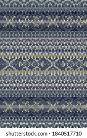 Fair Isle knitted colorful seamless pattern, scandynavian style