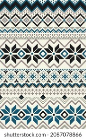 FAIR ISLE SEAMLESS PATTERN FOR TEXTILE AND DECORATIVE COLLECTIONS VECTOR SKETCH EPS