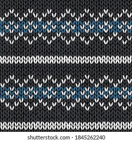 Fairer, einfacher Stil handgefertigt aus gestricktem nahtlosen Muster. Vektorgrafik