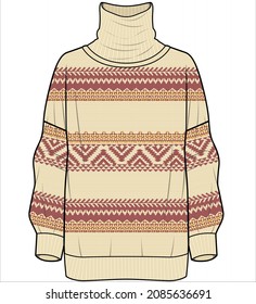 FAIR ISLE  SWEATER FOR WOMEN AND TEEN GIRLS IN TRENDY PATTERN