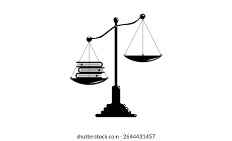 fair judgment symbol, black isolated silhouette