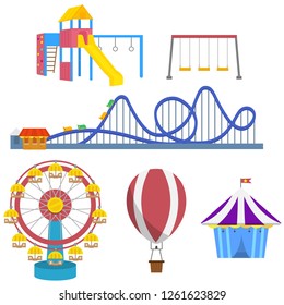Fair and kids playground elements.