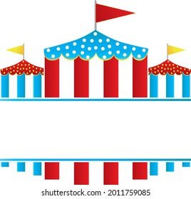 Fair Logo with Tents Red, Blue, and Yellow