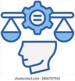 Fair Mindedness Single Icon Blue White