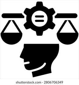 Fair Mindedness Single Icon Glyph Black