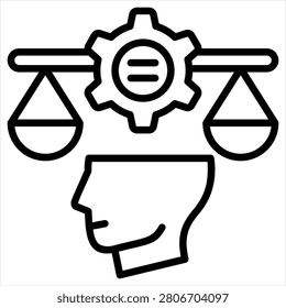 Fair Mindedness Single Icon Outline Black