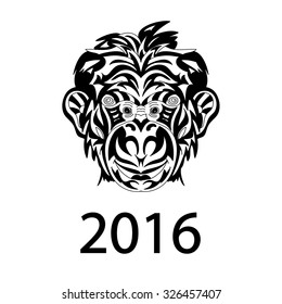 Fair Monkey 2016 year symbol coloring page