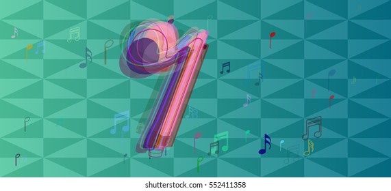 fair musical note vector background of booklet, card into fashionable template