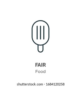 Fair outline vector icon. Thin line black fair icon, flat vector simple element illustration from editable food concept isolated stroke on white background