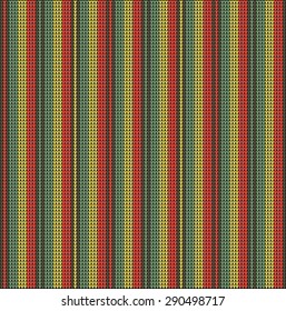 Fair Pattern sweater design on the wool knitted texture. Seamless Knitting Ornament. Striped Colorful Knitting Pattern. Background