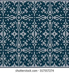Fair Pattern sweater design on the wool knitted texture. Knitting Ornament. Striped Knitting Pattern. Background