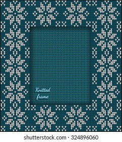 Fair Pattern sweater design on the wool knitted frame. Knitting Ornament