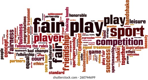 Fair play word cloud concept. Vector illustration