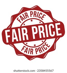 Fair price grunge rubber stamp on white background, vector illustration