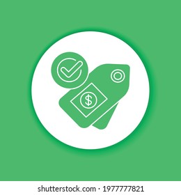 Fair price or trade color glyph icon. Pictogram for web page