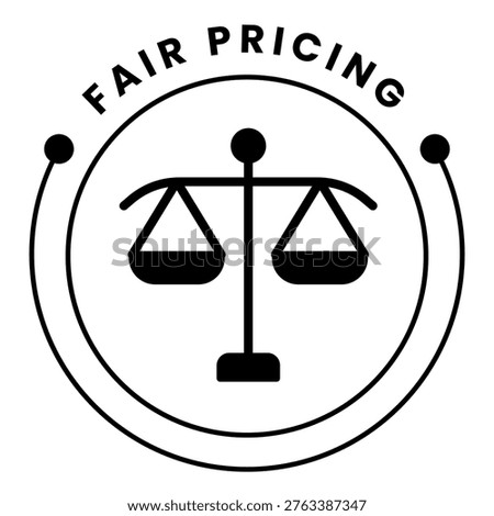 Fair Pricing Icon. Balance, Pricing, Justice Symbol. Illustration for Ethical Pricing Concept.