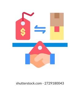 Fair Pricing Icon Flat Ilustração vetorial
