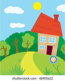 My House Countryside Stock Vector (Royalty Free) 118349797 | Shutterstock