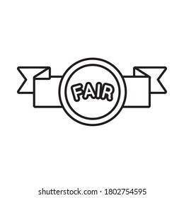 fair seal with ribbon line style icon vector illustration design