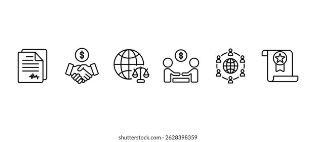 Fair Trade flat icon set, Flat icons vector collection in transparent background. Business icon set.  - Powered by Shutterstock - Get 15% off with code: PIKWIZARD15