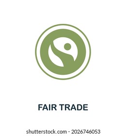 Fair Trade icon. Flat sign element from eco friendly product collection. Creative Fair Trade icon for web design, templates, infographics and more