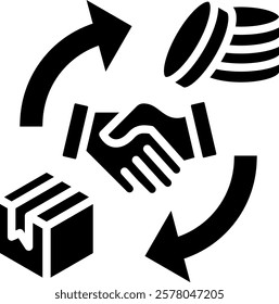 Fair Trade Icon Glyph Vector Illustration