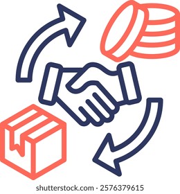 Fair Trade Icon Line Color Vector Illustration