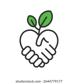 Fair Trade, icon in line design green. Fair-trade, ethical, certified, equality, sustainable, farmers, social-responsibility on white background vector. Fair Trade, editable stroke icon