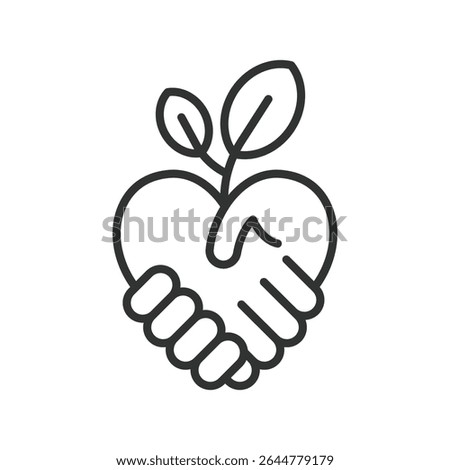 Fair Trade, icon in line design. Fair-trade, ethical, certified, equality, sustainable, farmers, social-responsibility on white background vector. Fair Trade, editable stroke icon