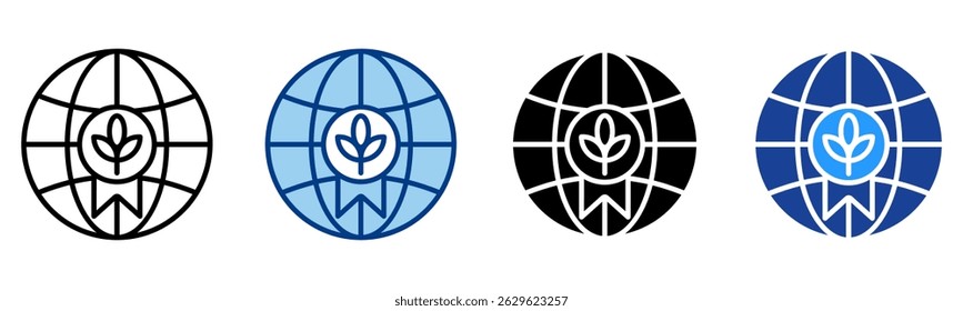 Fair Trade ícone coleção de vetor de estilo múltiplo