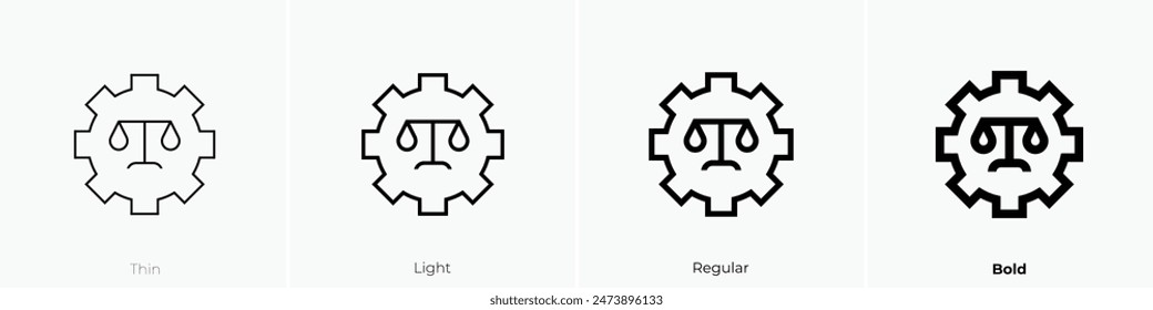 icono del comercio justo. Diseño de estilo fino, ligero, regular y audaz aislado sobre fondo blanco