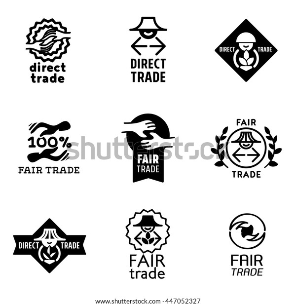 Fair\
Trade icons set and signs - vector\
illustration