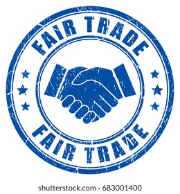 Fair trade ink vector imprint isolated on white background