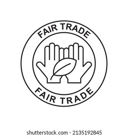 Fair trade label icon in black line style icon, style isolated on white background