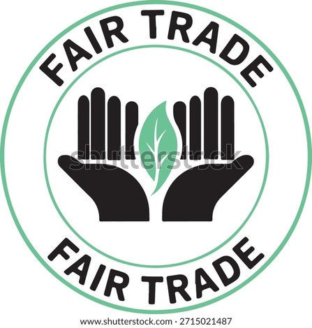 Fair Trade Label Icon in Black Flat Glyph Filled Style Isolated on White Background