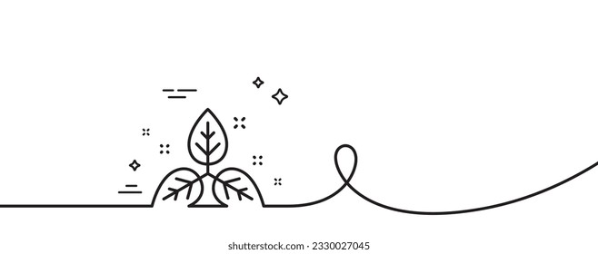 Fair trade line icon. Continuous one line with curl. Bio cosmetics sign. Organic tested symbol. Fair trade single outline ribbon. Loop curve pattern. Vector
