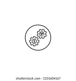 icono de estilo de esquema de comercio justo en círculo