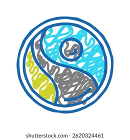 vetor de esboço de ícone de doodle de aviso de rótulo de produto do fair trade. sinal de aviso de rótulo de produto do fair trade. ilustração de símbolo isolado