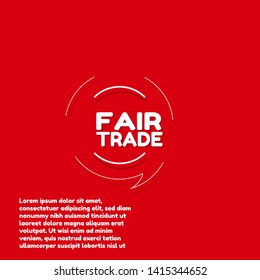 Fair trade - red banner,sign,tag,label. modern minimalist illustration 