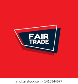 Fair trade - red banner,sign,tag,label. modern minimalist illustration 
