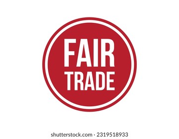 ilustración de banner de vector rojo de comercio justo aislado en fondo blanco