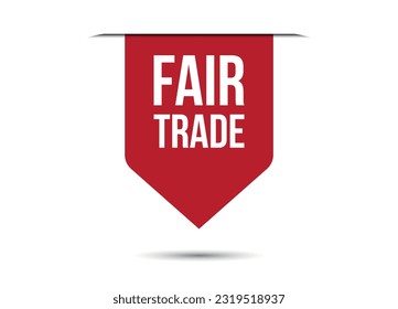 fair trade red vector banner illustration isolated on white background